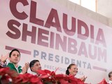 Claudia Sheinbaum se reunió ayer con simpatizantes de BCS.