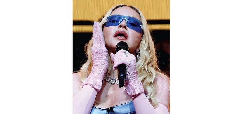 LA ESTRELLA del pop, ayer en el Times Square, en Manhattan