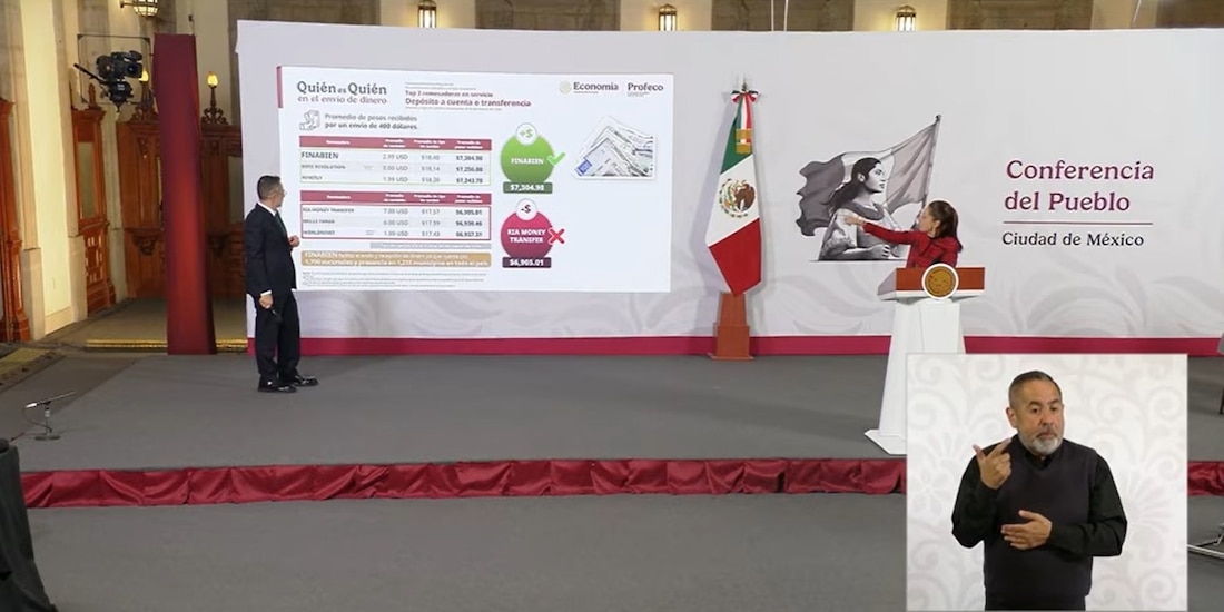 Explicación del tema de Finabien en Palacio Nacional.