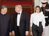 LOS PRESIDENTES de China y EU, ayer, en la Casa Blanca