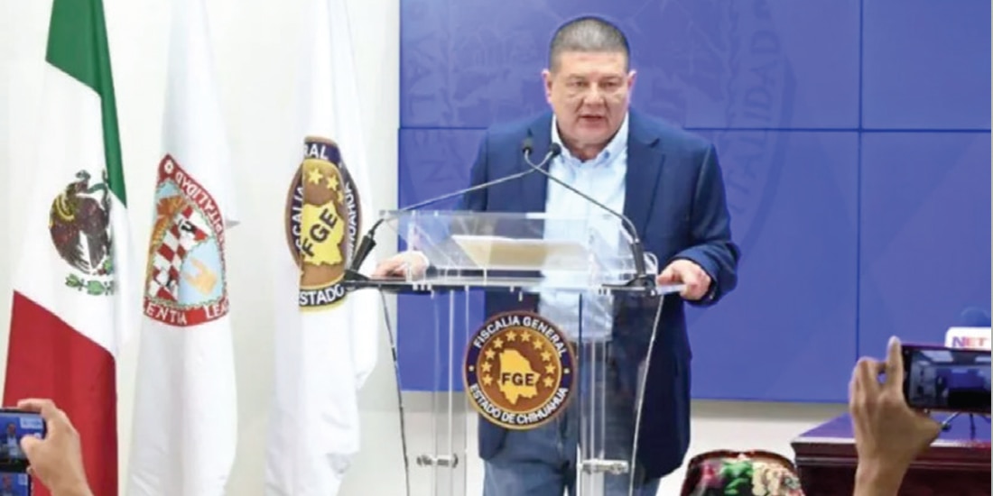 El fiscal de Chihuahua, César Jáuregui, en conferencia, el pasado 19 de abril