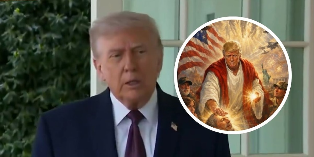 Trump explica origen de ilustración que lo retrata como Jesús: "sí la posteé, pero creí que era un doctor", explica.