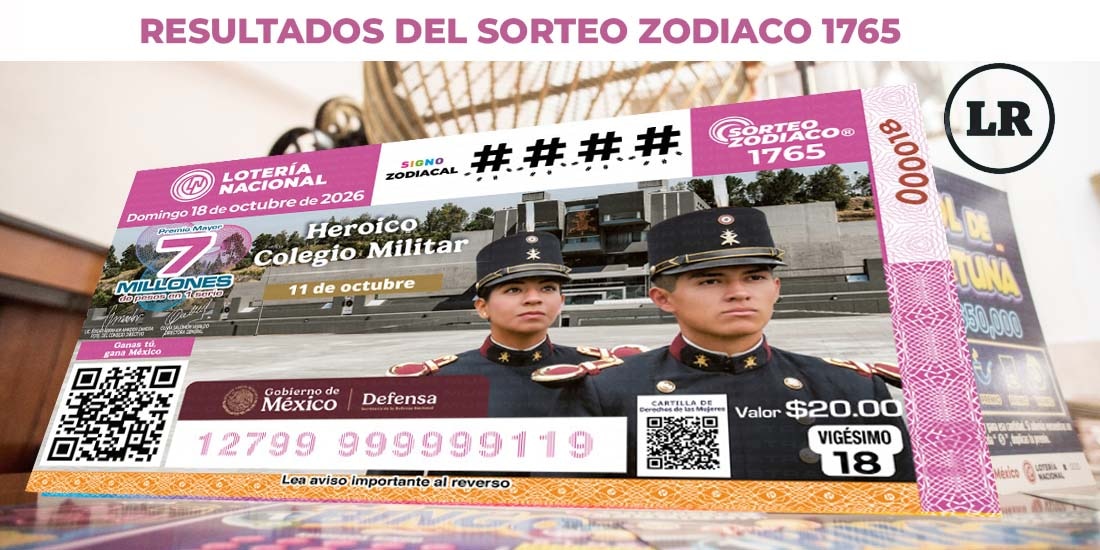 Resultados Sorteo Zodiaco 1765 del 18 de octubre del 2026 de Lotería Nacional.