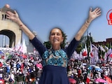 Claudia Sheinbaum, presidenta de México, da un mensaje este domingo por los dos años de su triunfo electoral.