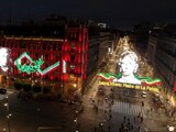 Encendido de las luminarias patrias en el Zócalo