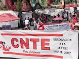 Integrantes de la CNTE se manifiestan en en Zócalo, el pasado 15 de mayo.