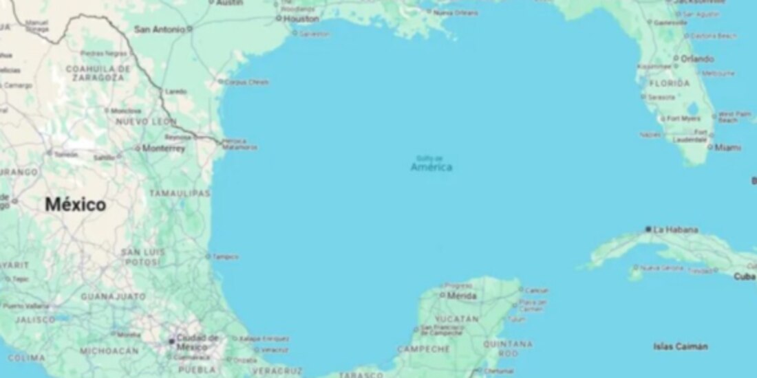 Vista del Golfo de México desde Google.