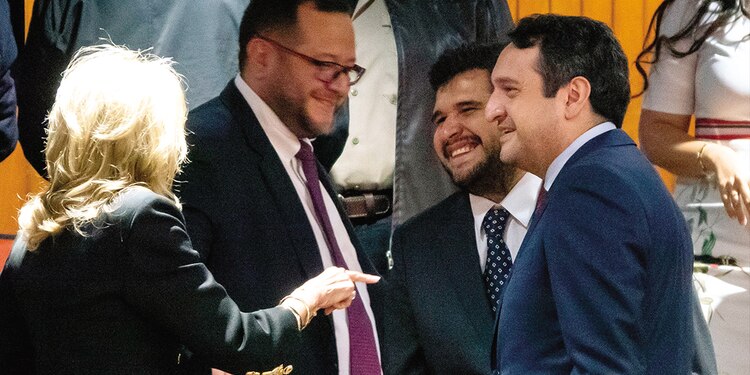 José Ramón, Gonzalo y Andrés Manuel López Beltrán, el 1 de octubre de 2024, previo a la rendición de protesta de la Presidenta Claudia Sheinbaum Pardo.