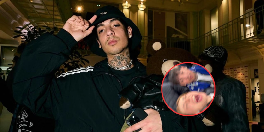 Natanael Cano asiste al Santiago Bernabéu para ver el Real Madrid vs City.