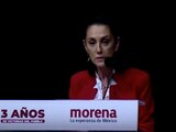 "Estoy convencida que este resultado no se sostendrá por mucho tiempo, porque la mentira y el engaño están condenados siempre", sostuvo Claudia Sheinbaum