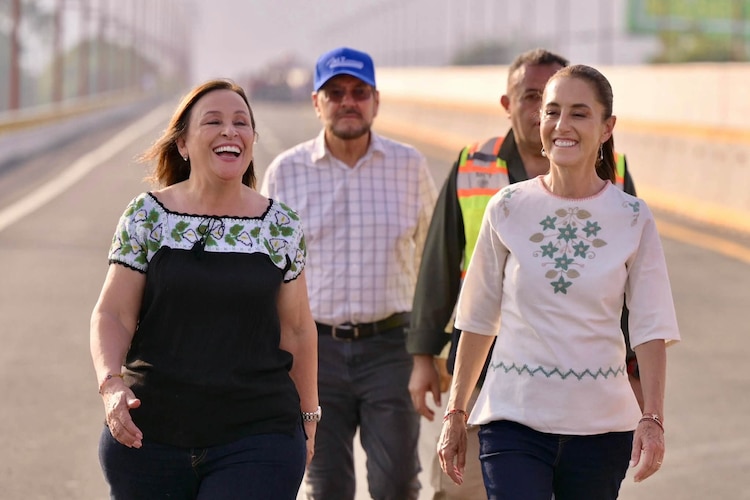 La Presidenta Claudia Sheinbaum Pardo y la gobernadora Rocío Nahle García.