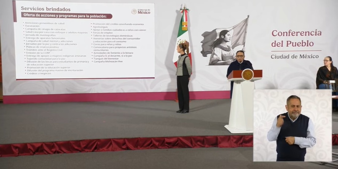 La titular de Segob en la Mañanera de CSP.