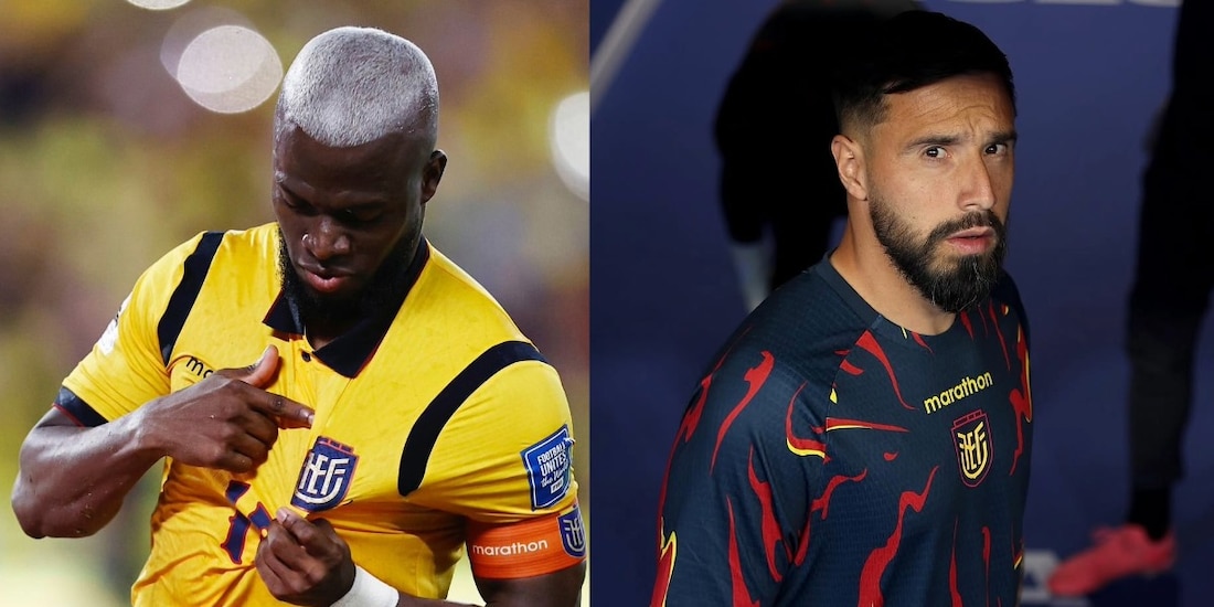 Enner Valencia y Hernán Galíndez, los dos jugadores de Ecuador que se retiran tras la derrota ante México
