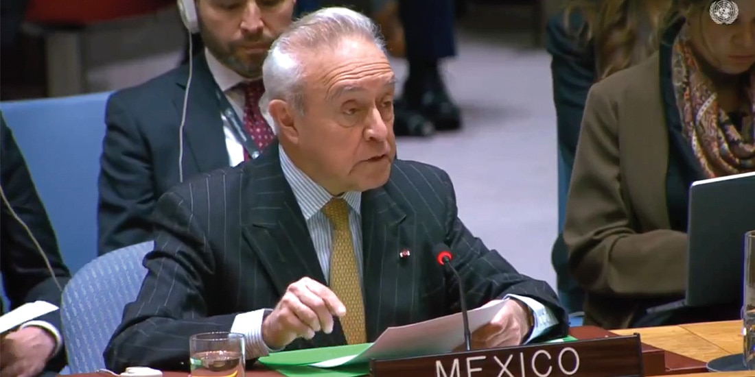 INTERVENCIÓN del embajador ante el Consejo de la ONU, ayer.