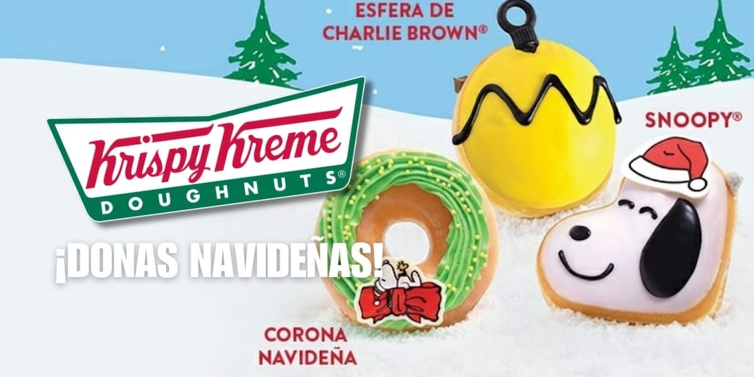 Krispy Kreme presenta su colección navideña de donas inspirada en Snoopy y sus amigos.