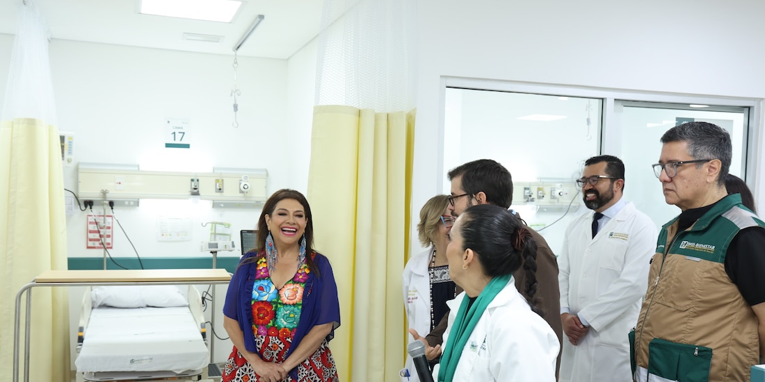 Clara Brugada, jefa de Gobierno, en el Hospital de Xoco.