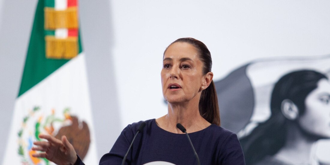 La mandataria Claudia Sheinbaum, ayer, en conferencia.