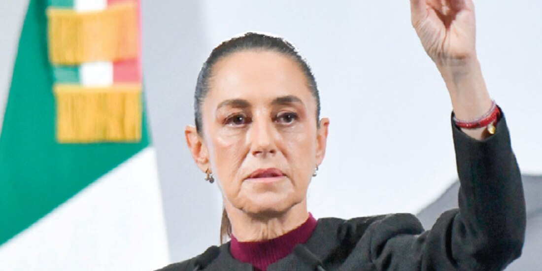 La Presidenta, Claudia Sheinbaum, en conferencia, este viernes.