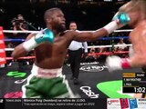 Una acción de la pelea entre Floyd Mayweather vs Jake Paul