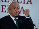 AMLO en conferencia de prensa en Palacio Nacional la semana pasada.