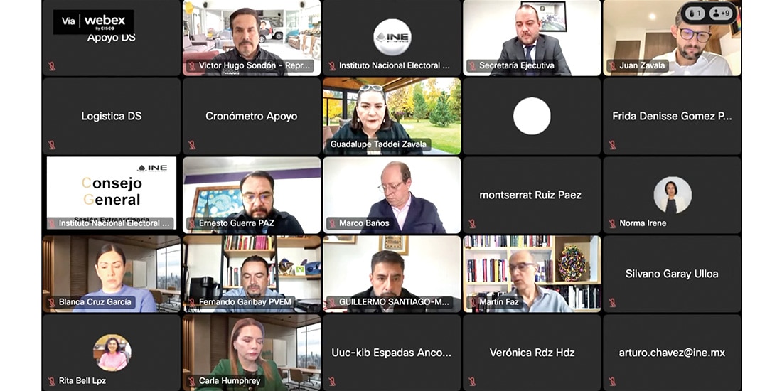 Sesión ordinaria virtual del Consejo General del órgano electoral, ayer.