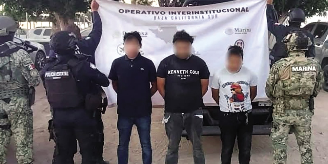 TRES PERSONAS son presentadas como probables responsables de un homicidio ocurrido el 3 de agosto de 2025 en el municipio de Loreto.