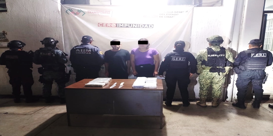 Presentación de detenidos en Chiapas.