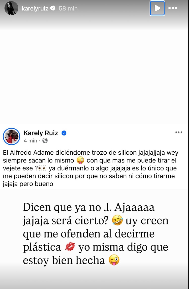 Respuesta de Karely Ruiz a Alfredo Adame