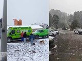 En FOTOS, así se pintó de blanco el Nevado de Toluca tras caída de nieve.