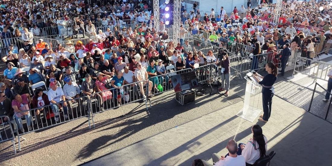 La Presidenta Claudia Sheinbaum Pardo durante su visita a Baja California, el 19 de septiembre de 2026.