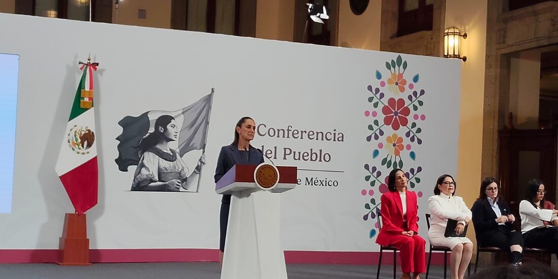 La Presidenta de México este jueves en Palacio Nacional.