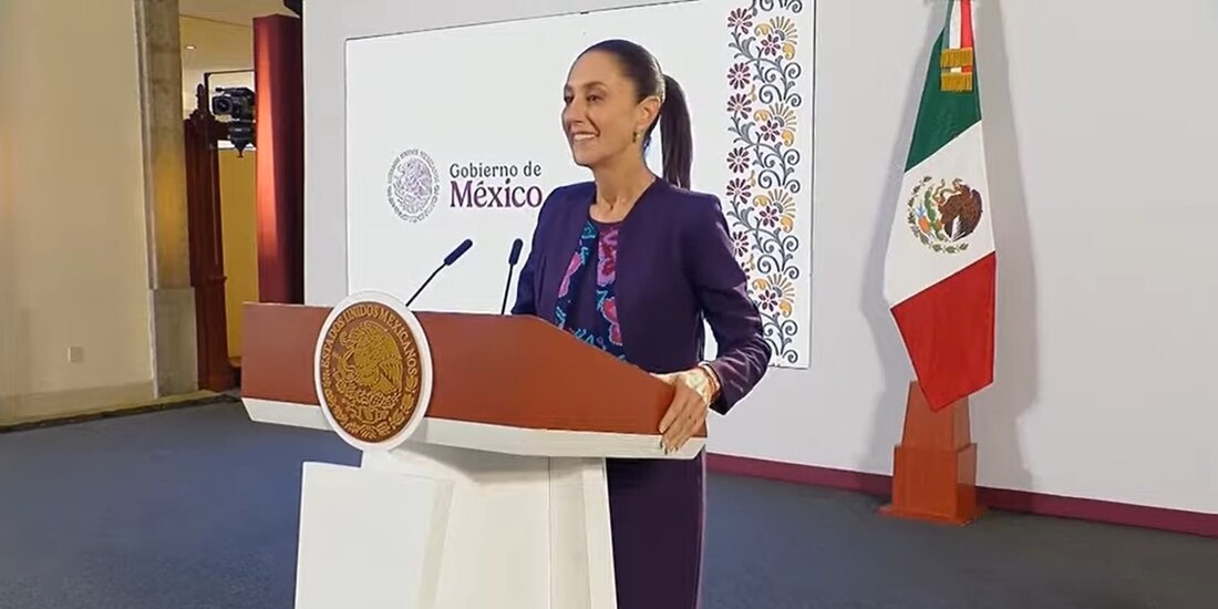 Claudia Sheinbaum, presidenta de México, este miércoles en Palacio Nacional.
