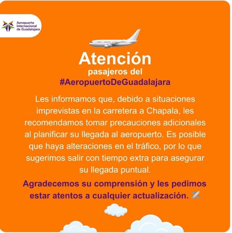 Comunicado del Aeropuerto Internacional de Guadalajara