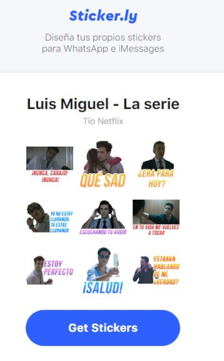 Stickers de "Luis Miguel, la serie"