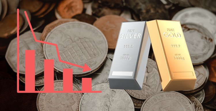 Cae el costo del oro y la plata