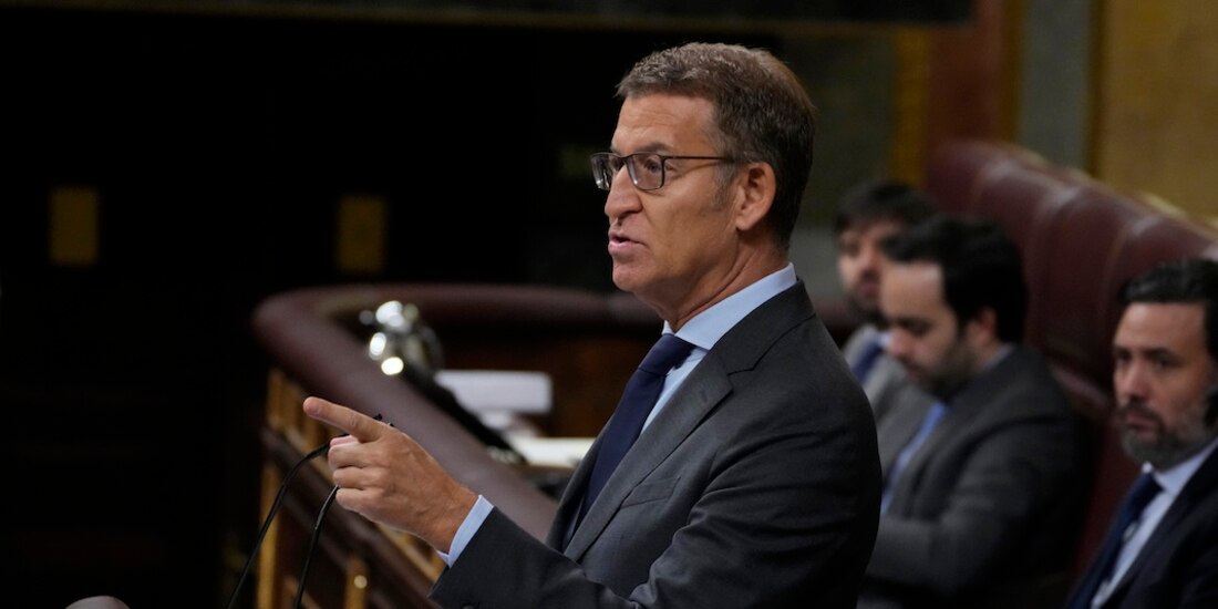 El líder derechista, durante su último discurso previo al intento de investidura.