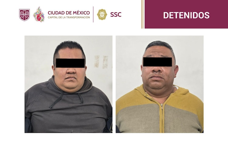 Los dos detenidos por asalto en alcaldía Álvaro Obregón.