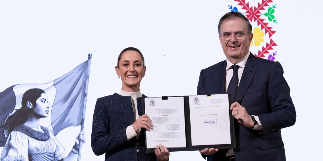 Claudia Sheinbaum y Marcelo Ebrard, este jueves en Palacio Nacional.