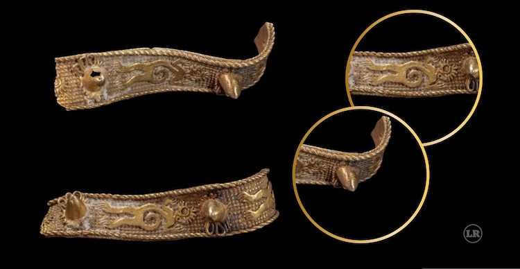 Detalles del posible brazalete zapoteca