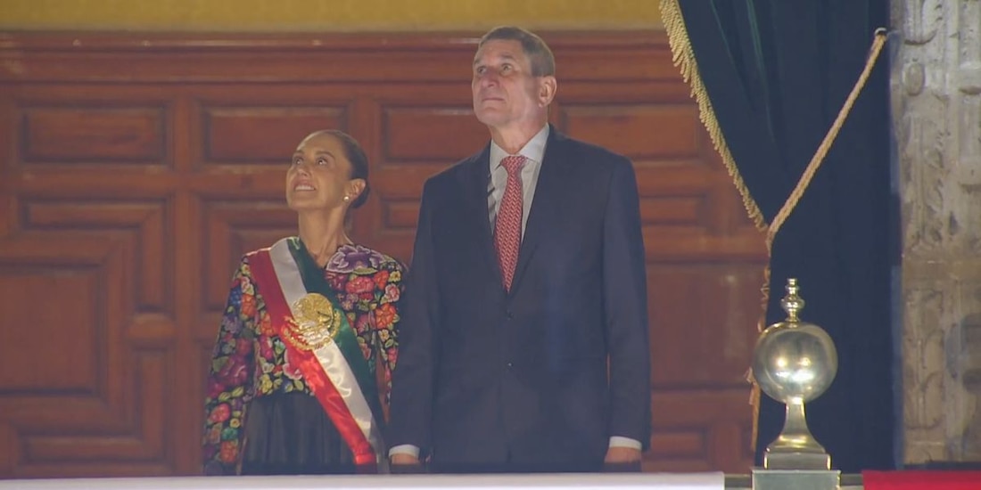 Claudia Sheinbaum, presidenta de México durante el Grito de la independencia 2026