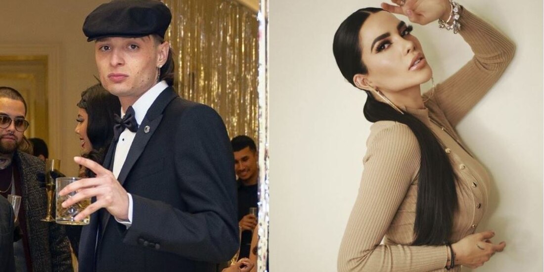 Así llegaron Peso Pluma y Dania Méndez al aeropuerto de la CDMX ¿Ya son novios?