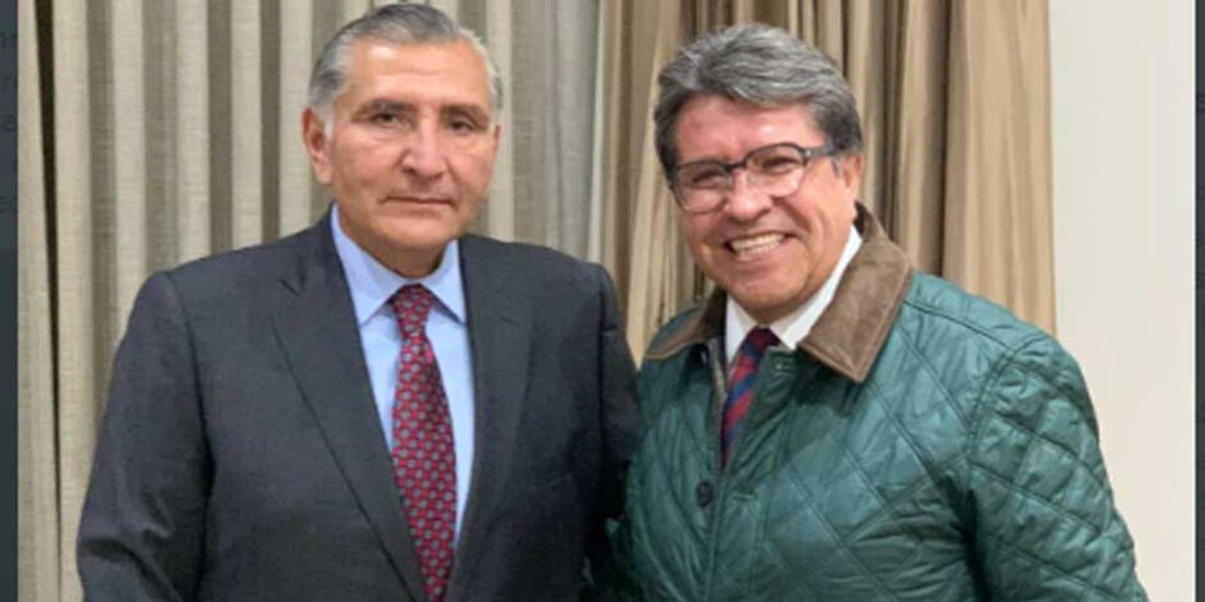 El titular de Gobernación, Adán Augusto López, y el senador Ricardo Monreal, en el marco de una reunión donde se revisó la agenda legislativa
