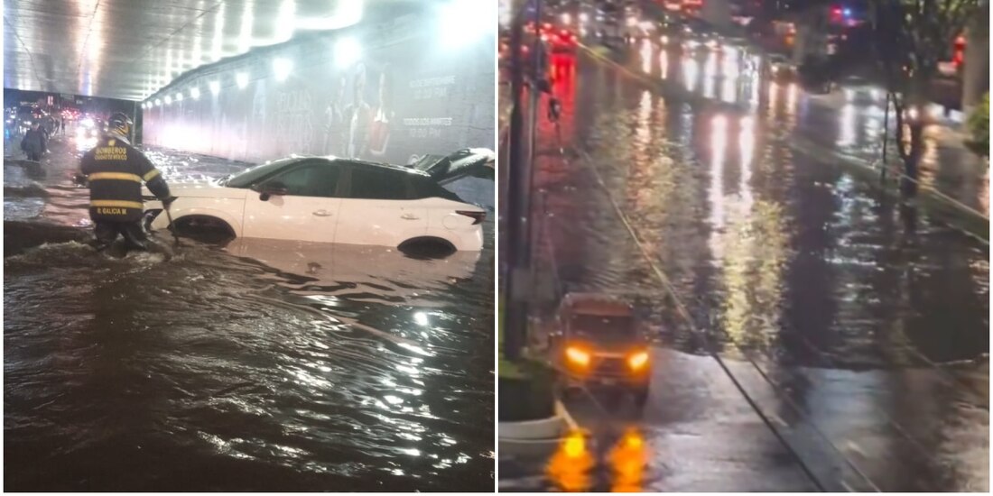 Lluvias provocaron una severa inundación en un bajopuente de Periférico y Picacho Ajusto.