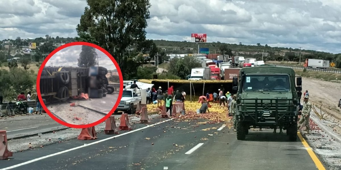 Cierran autopista México-Querétaro por volcadura de tráiler