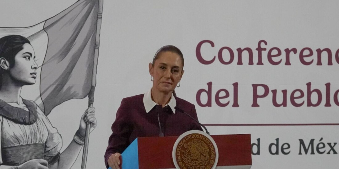 La Presidenta Claudia Sheinbaum, ayer, en conferencia de prensa.