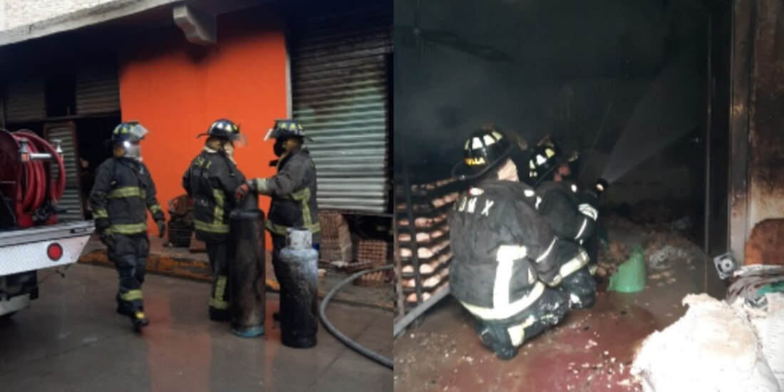Los bomberos atendieron el flamazo en la panadería.