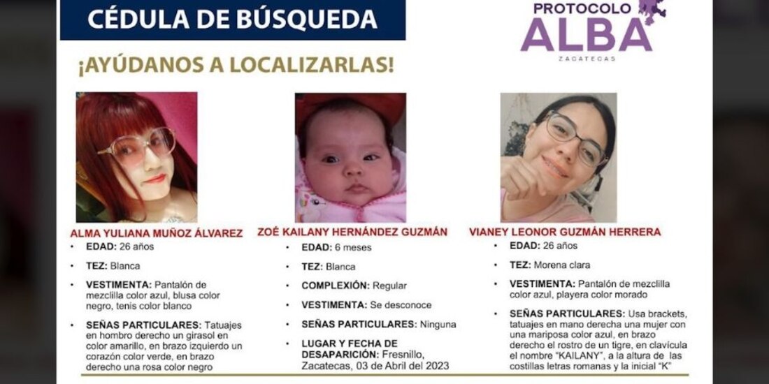Se activó la Alerta Alba para la localización de las tres mujeres secuestradas.