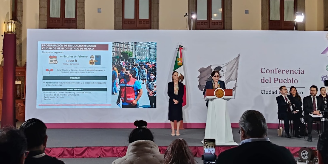 La titular de Protección Civil en la Mañanera del Pueblo.