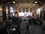 Conferencia en Palacio Nacional.