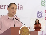 La presidenta Claudia Sheinbaum en conferencia.